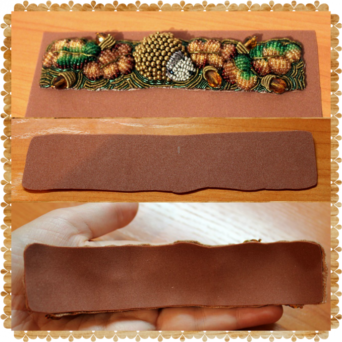 Арт-браслет "Осенний сюжет" в технике объемной вышивки: часть 2