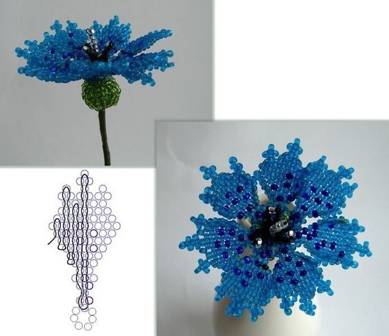 ​Васильки из бисера