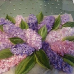 Создание букета разноцветной сирени в технике шерстяной акварели: часть 2