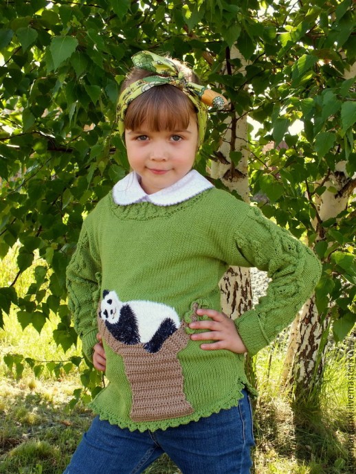 Преображаем вязаный джемпер очаровательной пандочкой: часть 2 Преображаем вязаный джемпер очаровательной пандочкой: часть 2