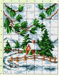 ​Вышиваем зимние пейзажи: часть 1