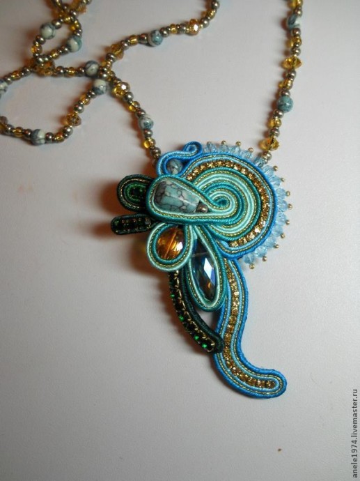 ​Мастер-класс по созданию сутажного кулона "Весенний букетик": часть 6