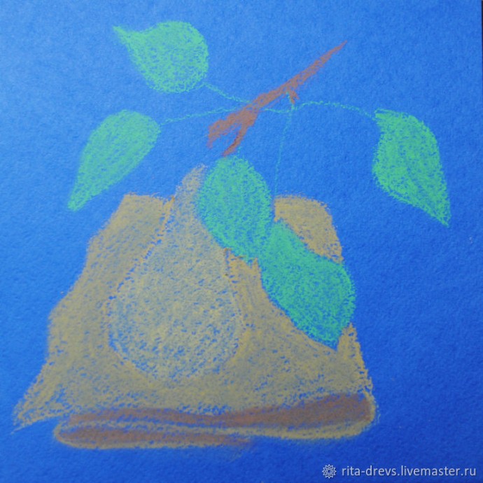 ​Рисование пастелью осенней груши: часть 1