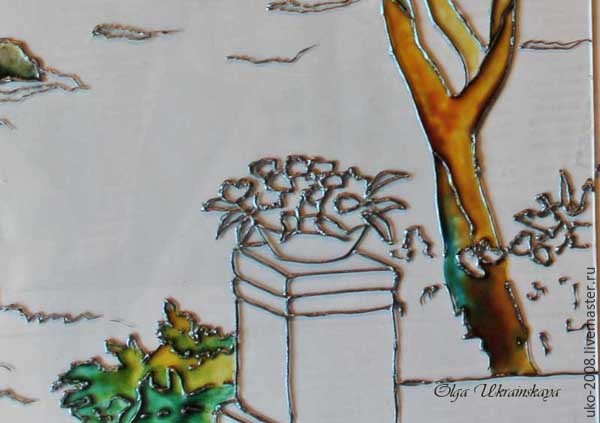 Средиземноморский пейзаж в витражной технике: часть 3