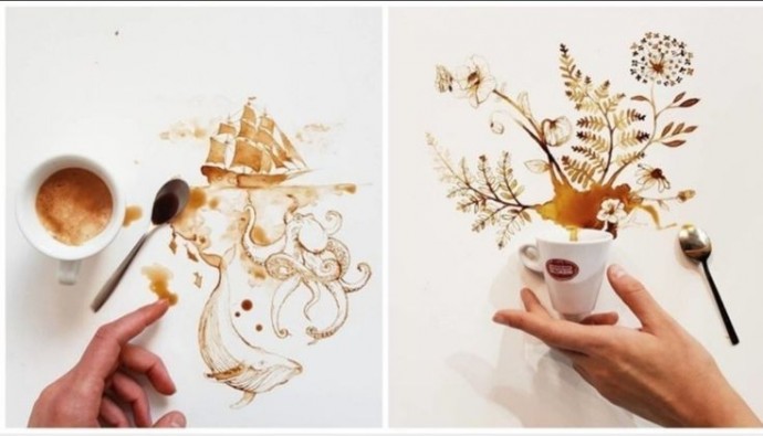 ​Живопись кофейными и чайными растворами