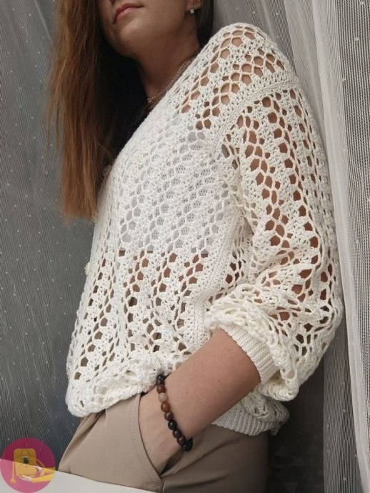 ​Ажурные джемперы крючком