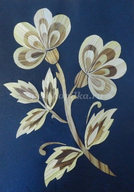 Цветочное панно из соломки: часть 3