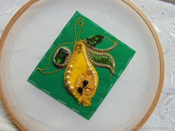 Создаем брошь "Спелая груша": часть 1