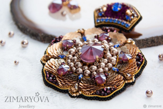 Мастерим брошь-цветок "Flower of the Universe": часть 4