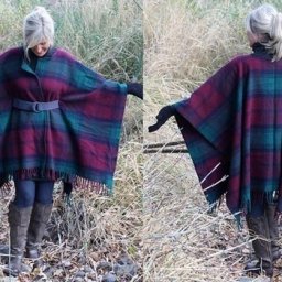 ​Пальто из пледа за 30 минут