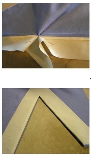 Обработка V-образного выреза обтачкой без шва и обтачкой со швом