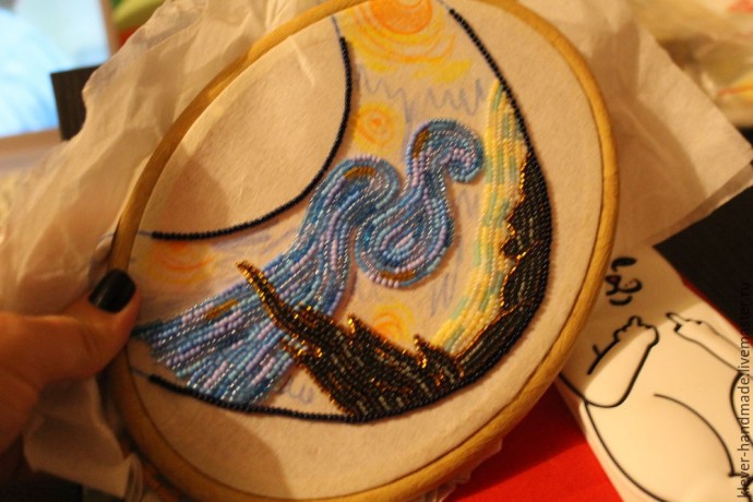 ​Создаем колье из бисера "Звездная Ночь": часть 3