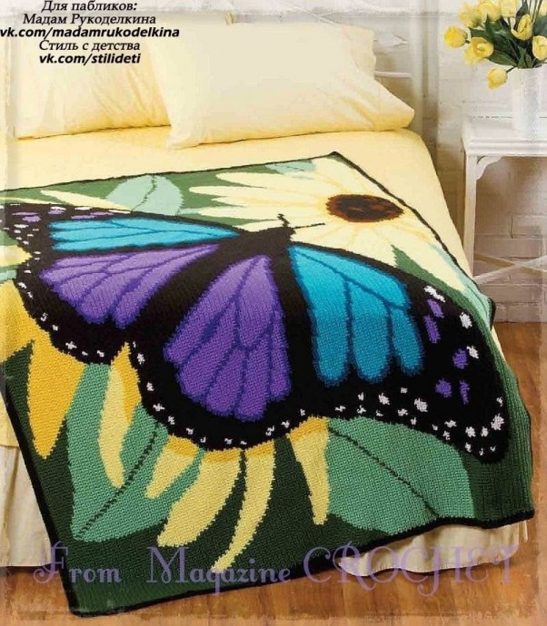 Вяжем плед спицами