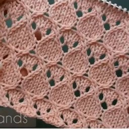 Ажурный узор спицами для вязания палантина, бактуса, плечевых изделий