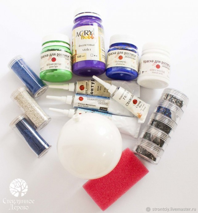 ​Декорируем елочный шар "Созвездие Тельца (Быка)": мастер-класс, часть 1