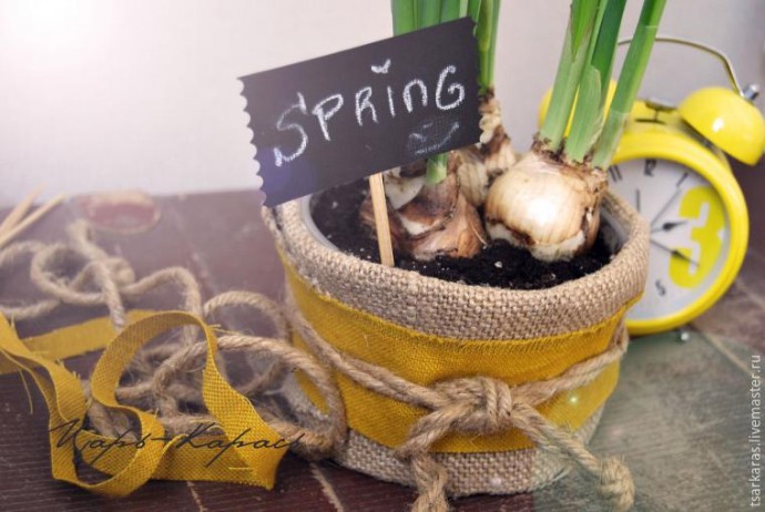 ​Кашпо в стиле рустик из старой коробки: часть 2