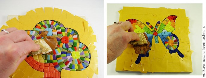 Декорируем подставки под горячее в технике мозаики: часть 2