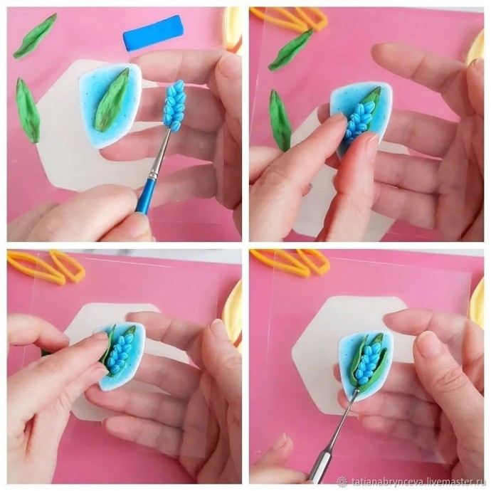 Делаем весеннюю брошь из полимерной глины