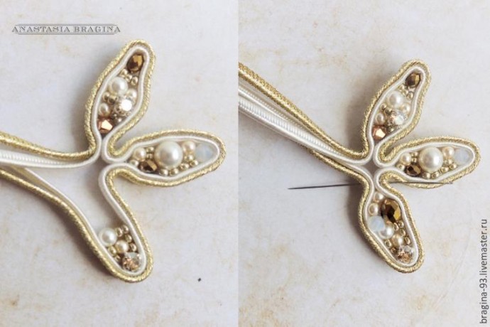 ​Создание сутажной броши "Лавры Афродиты": часть 2