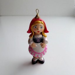 Ёлочная игрушка "Красная шапочка из опилок": часть 4