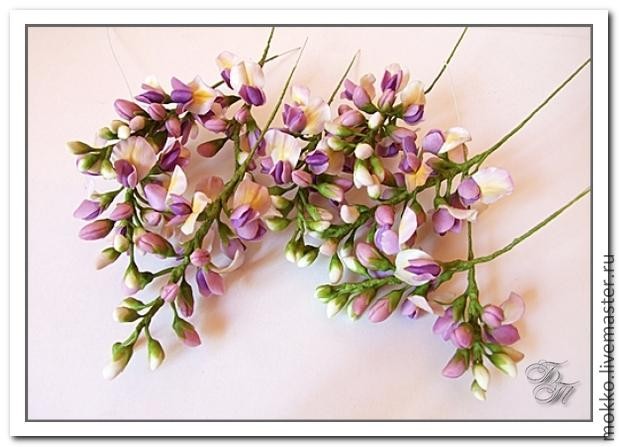 Лепка глицинии из полимерной глины: часть 5