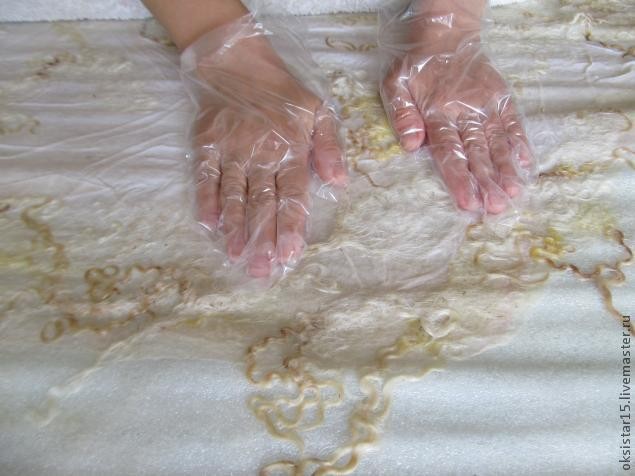 Валяние жилета в стиле "Гранж": нуно-войлок + кудри, часть 3