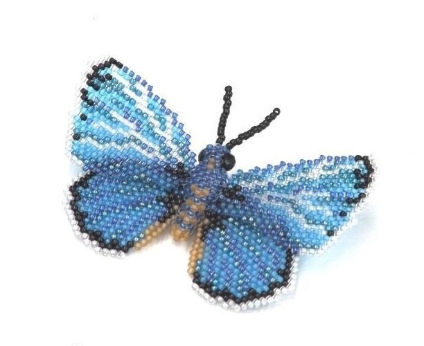 ​Брошки-бабочки из бисера