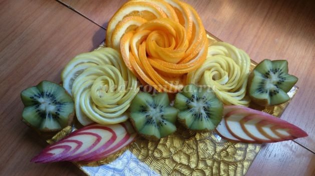 ​Фигурная нарезка из овощей и фруктов с фото для начинающих: часть 4