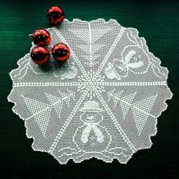 ​Салфетка с ёлкой и снеговиком