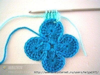 Узор, который вяжется от центра Узор, который вяжется от центра