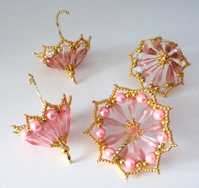 Зонтик из бисера, стекляруса, бусин