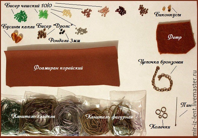 Арт-браслет "Осенняя красота" в технике объемной вышивки: часть 1