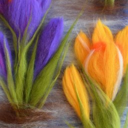 Крокусы из шерсти