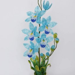 Орхидеи из бисера и рубки