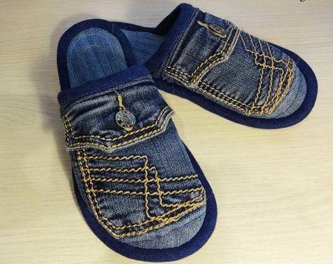 Что сделать из старых джинсов: тапочки Что сделать из старых джинсов: тапочки