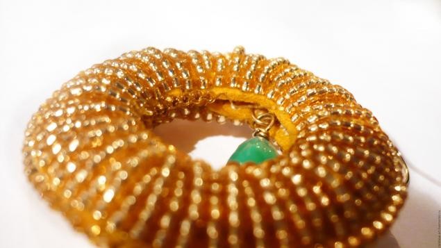 Серьги с вышивкой бисером "Жар-птица": часть 2