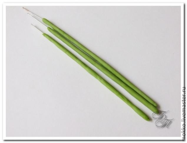 Лепим веточки лаванды из полимерной глины без использования молдов: часть 2