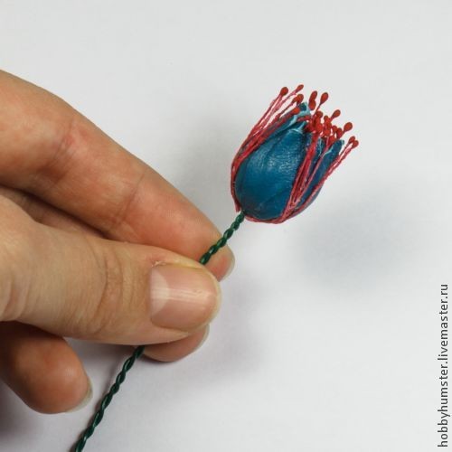 ​Создаем цветок из кожи в шарике: часть 2