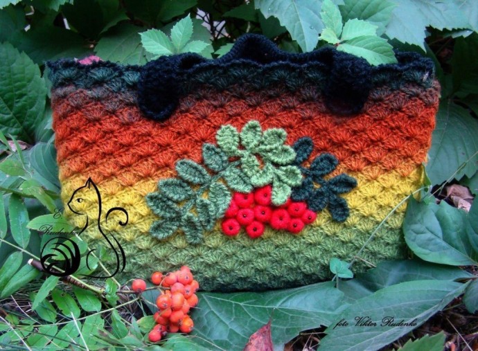 Сумочка на осень "Ветвь рябины"