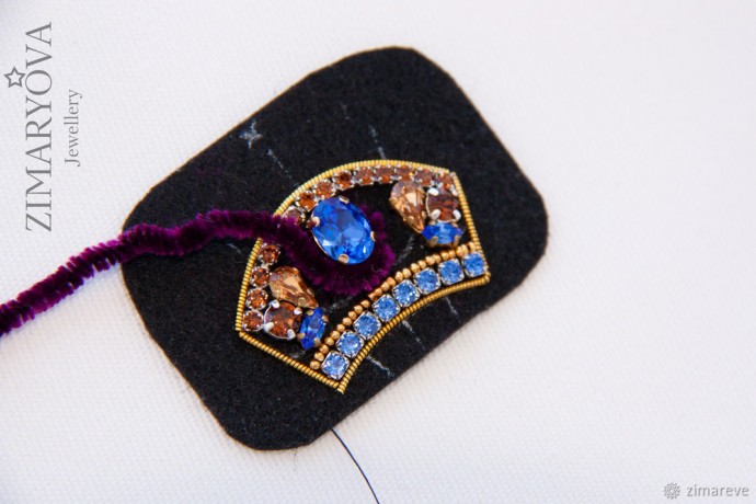 Мастерим брошь-цветок "Flower of the Universe": часть 4