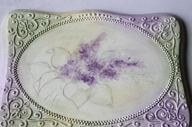 Процесс имитации филиграни и роспись акриловыми красками шкатулки: часть 2