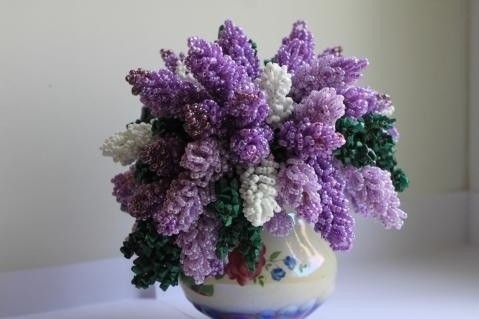 ​Букет сирени из бисера