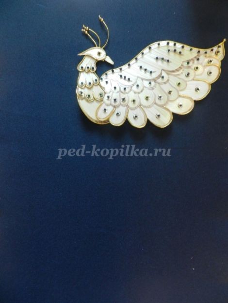 Декоративное панно "Жар-птица" из соломки: часть 5