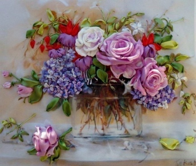 Вышивка лентами: идеи для вдохновения Вышивка лентами: идеи для вдохновения