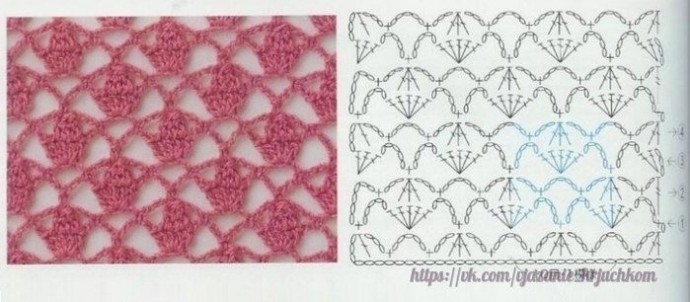 Множество интересных узоров крючком