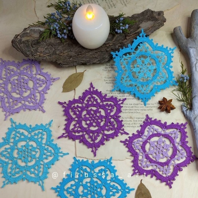 Снежинка крючком