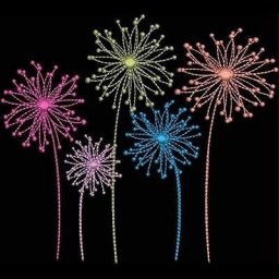 ​Нежная вышивка на темном фоне