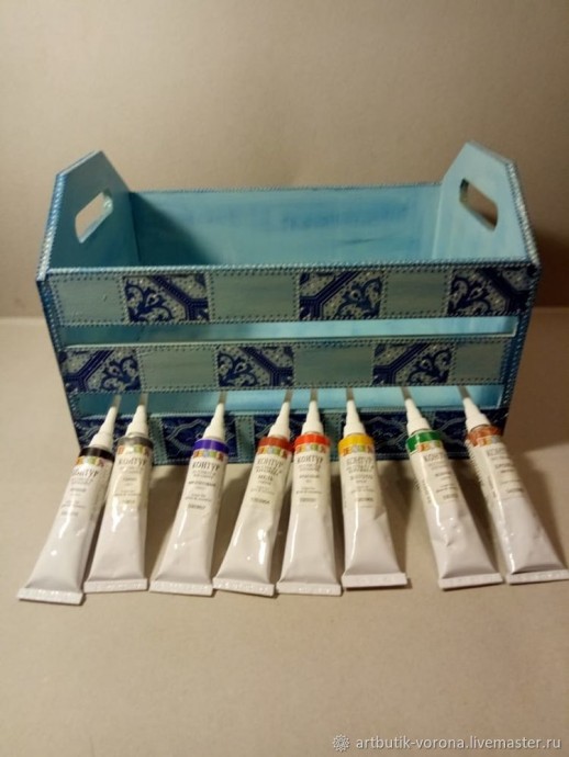 Декорируем ящики узором "Геометрия" в технике декупаж: часть 2