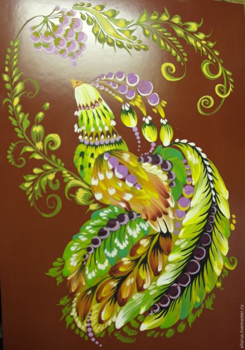 Рисуем птицу переходными мазками беличьей кистью: часть 2