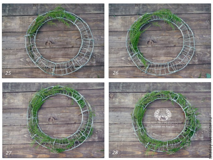 ​Создаем интерьерную композицию "Праздничный веночек": часть 2